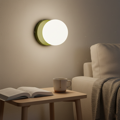 Compact Glass Sconce Light 3.9 in White Accent Fixture Bedside Hallway Nordic Minimalist G9 LED Downlight Indoor Mounted