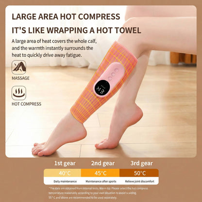 Calf Relief | Air Compression Leg Massager with Adjustable Heat | Soothing Relaxation for Tired Legs