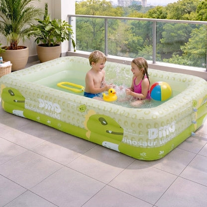 Inflatable Dinosaur Kids Pool 59 or 83 Inch – Outdoor Backyard Splash Pad for Toddlers Children Summer Water Play Patio Deck