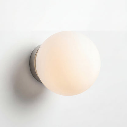 Frosted Glass LED Wall Sconce – Spherical Fixture for Bedroom, Bath & Entry | Modern Ambient Lighting