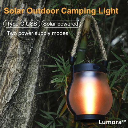 Outdoor LED Flame Lantern Solar Powered Hanging Light Waterproof Garden Patio Decor 11 Inch with Dusk to Dawn Sensor for Balcony Yard Deck