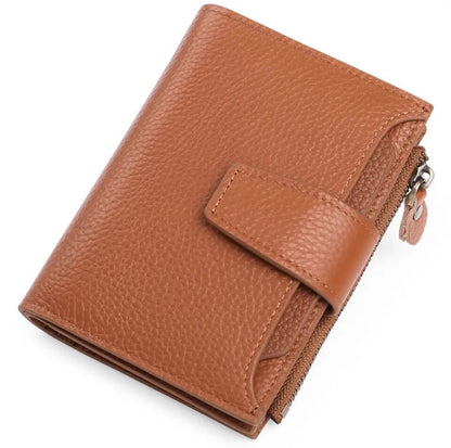 Genuine Leather Multi-Pocket Wallet with RFID Protection | Compact Design for Secure Organization