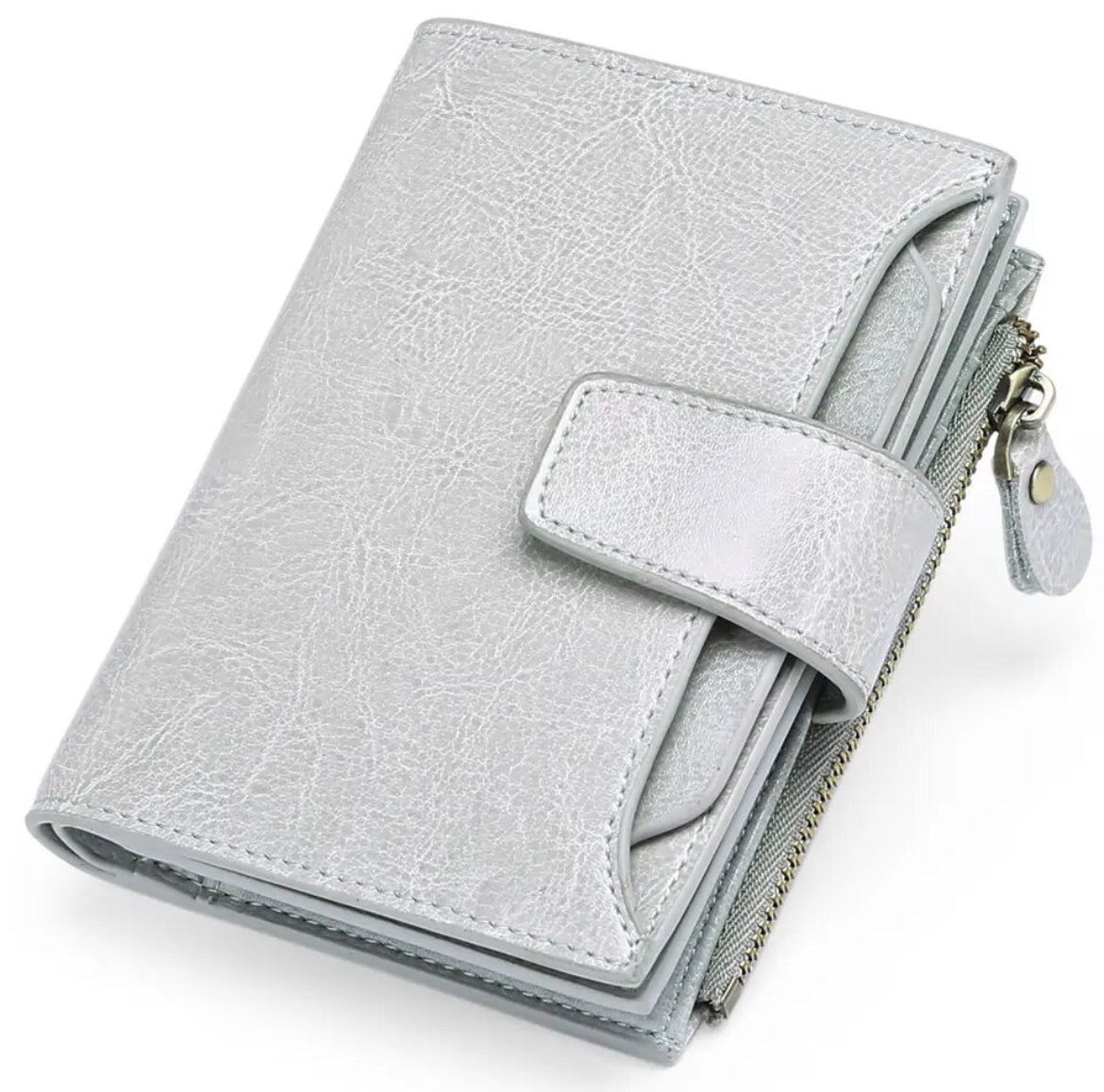 Mens Wallet, Womens Wallet with Zip Coin Pocket, Genuine Leather RFID Blocking Wallet with 14 Card Slots and ID Windows