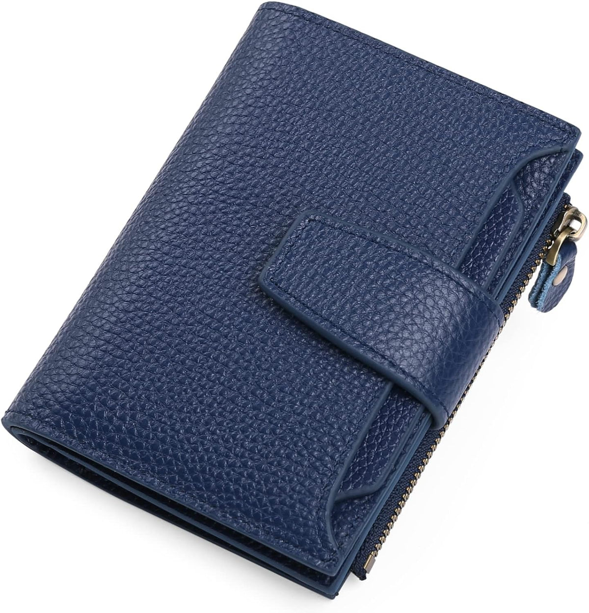 Mens Wallet, Womens Wallet with Zip Coin Pocket, Genuine Leather RFID Blocking Wallet with 14 Card Slots and ID Windows
