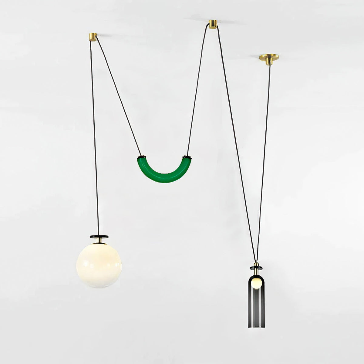 Modular Sculptural Ceiling Light with Adjustable Sections & Custom Finish Options for Dining Room Kitchen Living Room