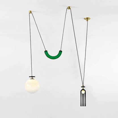 Modular Sculptural Ceiling Light with Adjustable Sections & Custom Finish Options for Dining Room Kitchen Living Room