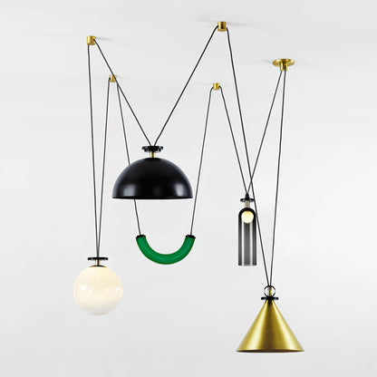 Modular Sculptural Ceiling Light with Adjustable Sections & Custom Finish Options for Dining Room Kitchen Living Room
