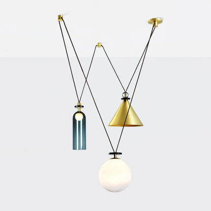 Modular Sculptural Ceiling Light with Adjustable Sections & Custom Finish Options for Dining Room Kitchen Living Room