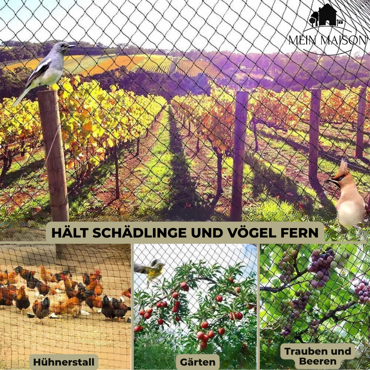 Garden Netting Protective Mesh for Plants, Trees & Vegetables – UV-Resistant & Tear-Proof Barrier Against Birds, Deer & Pests – Custom