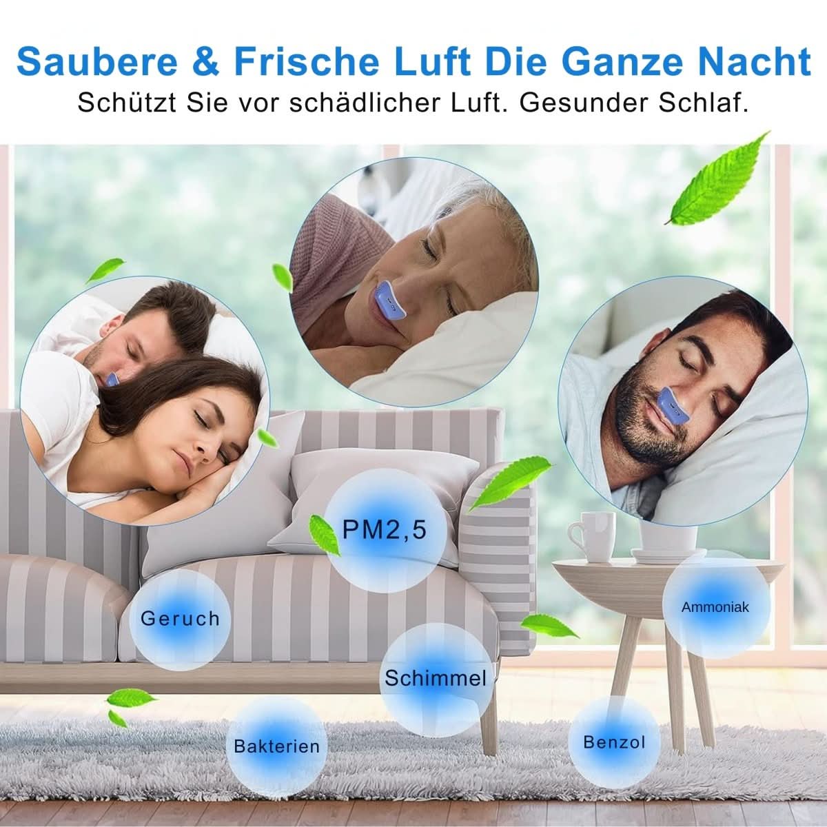 Compact Anti-Snoring Sleep Aid Device with Gentle Airflow Technology for Uninterrupted Rest