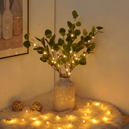 Battery Powered LED Twig Branch Light String with 120 Warm White Micro Lights for Vases, Centerpieces, and Home Decor Accents