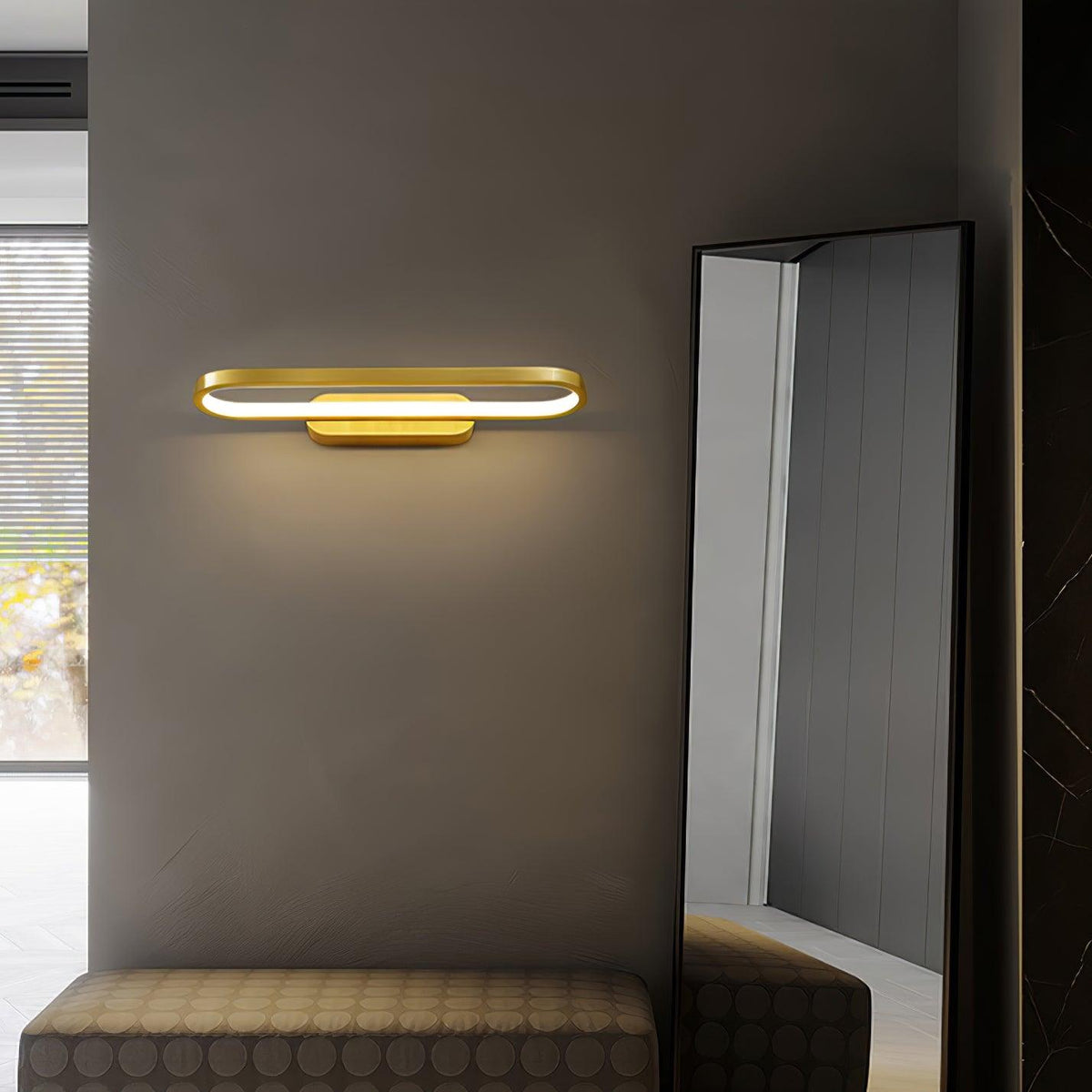LED Vanity Sconce 16-Inch Brass Finish Switchable Color Temperature for Bathroom Mirror Powder Room Dressing Table Makeup Counter Modern Acc