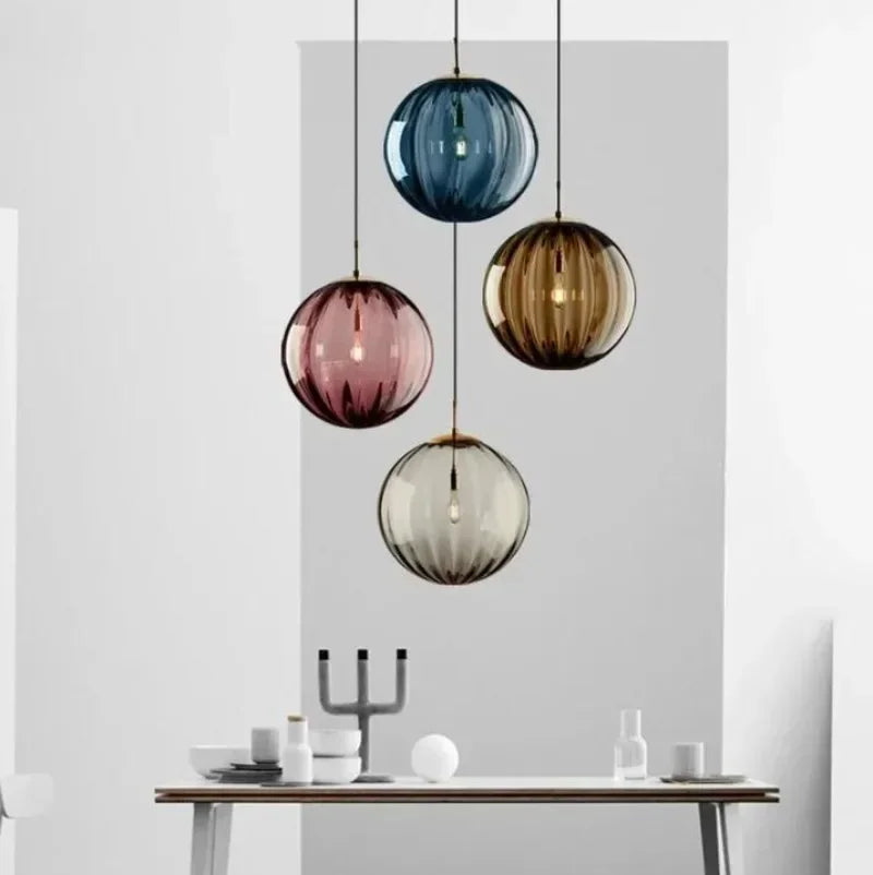 LED Globe Hanging Light Fixture Contemporary Smoked Glass Orb Ceiling Lamp for Kitchen Island Dining Table Entryway Bar Restaurant Modern Su