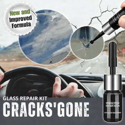 Windshield Crack Repair Kit for Auto Glass & Screens DIY Chip Fix Resin Sealer for Car Windows Mobile Displays Vehicle Maintenance Tool Clea