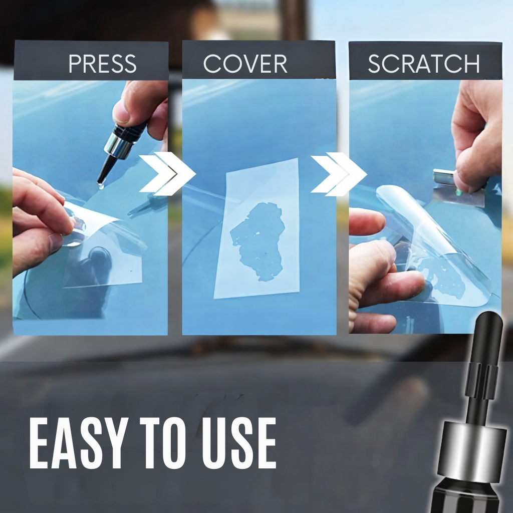 Windshield Crack Repair Kit for Auto Glass & Screens DIY Chip Fix Resin Sealer for Car Windows Mobile Displays Vehicle Maintenance Tool Clea