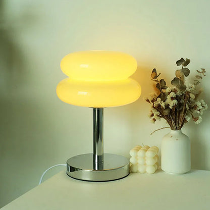 Colorful Glass Bedside Lamp LED Night Light for Kids Room Nursery Baby Bedroom Table Lamp Soft Glow Nightstand Lighting USB Powered Accent
