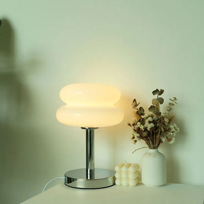 Colorful Glass Bedside Lamp LED Night Light for Kids Room Nursery Baby Bedroom Table Lamp Soft Glow Nightstand Lighting USB Powered Accent