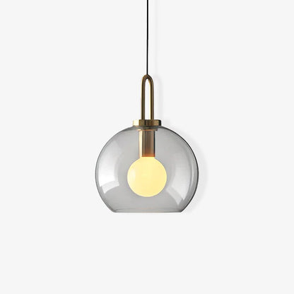 Glass Globe Hanging Light Fixture with Adjustable Cord for Dining Room Kitchen Island Bedroom Modern Minimalist Ceiling Pendant Lamp