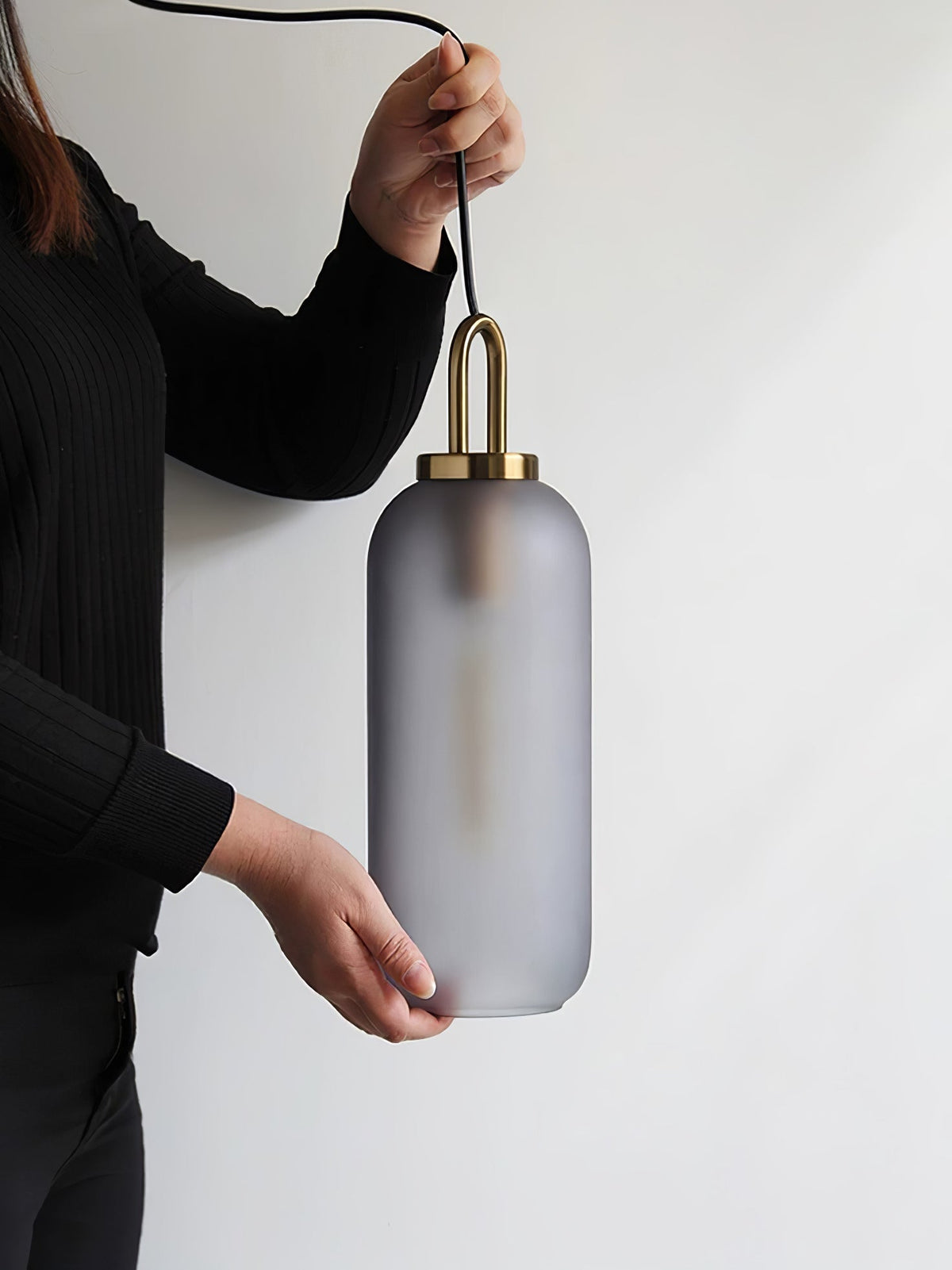 Glass Globe Hanging Light Fixture with Adjustable Cord for Dining Room Kitchen Island Bedroom Modern Minimalist Ceiling Pendant Lamp
