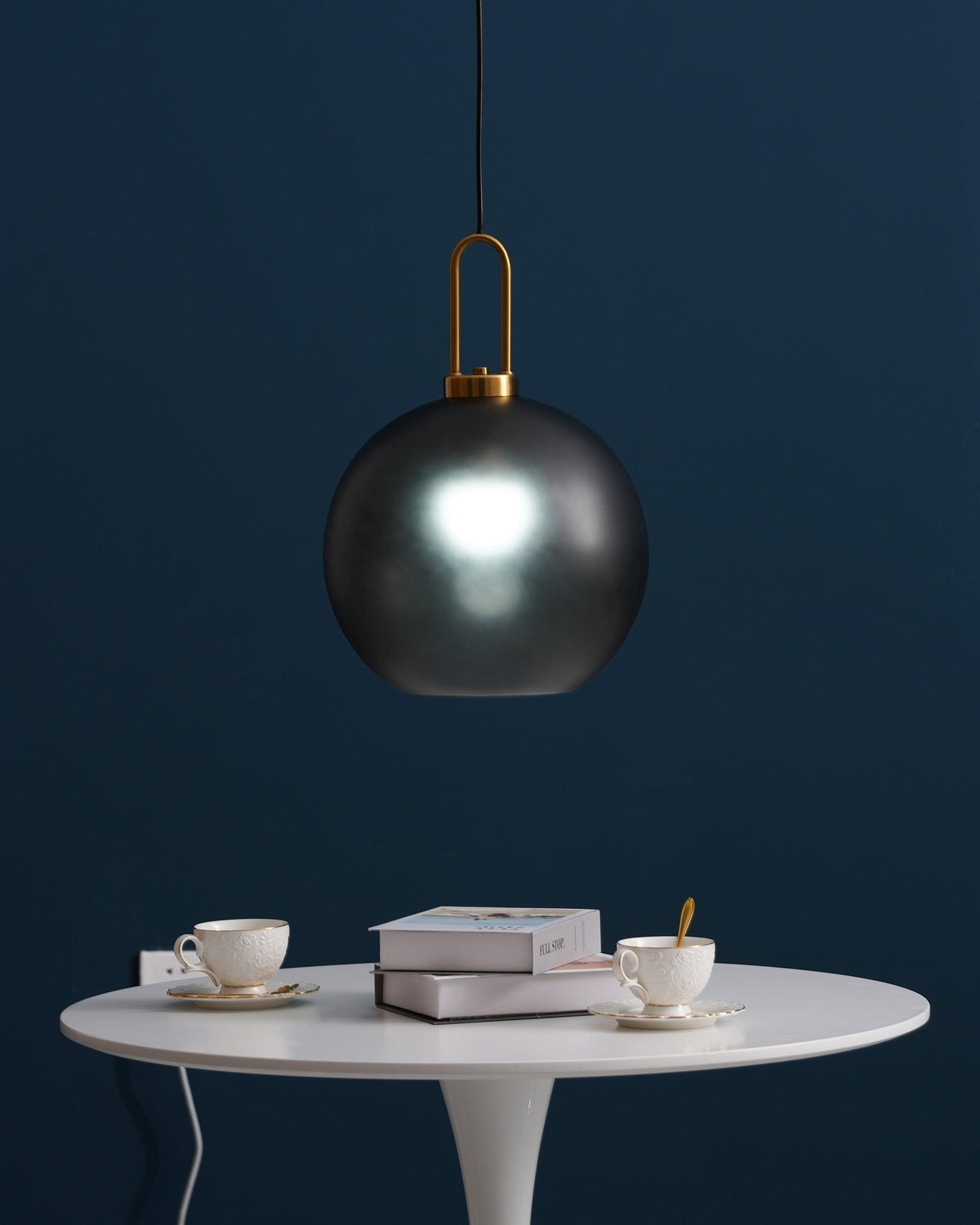 Glass Globe Hanging Light Fixture with Adjustable Cord for Dining Room Kitchen Island Bedroom Modern Minimalist Ceiling Pendant Lamp