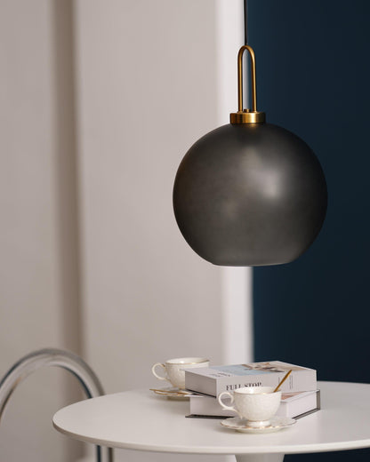 Glass Globe Hanging Light Fixture with Adjustable Cord for Dining Room Kitchen Island Bedroom Modern Minimalist Ceiling Pendant Lamp