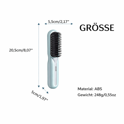 Rechargeable Cordless Hair Straightening Brush Heated Styling Tool Anti-Frizz Ionic Technology Travel-Friendly Portable Heat Brush for Smoot