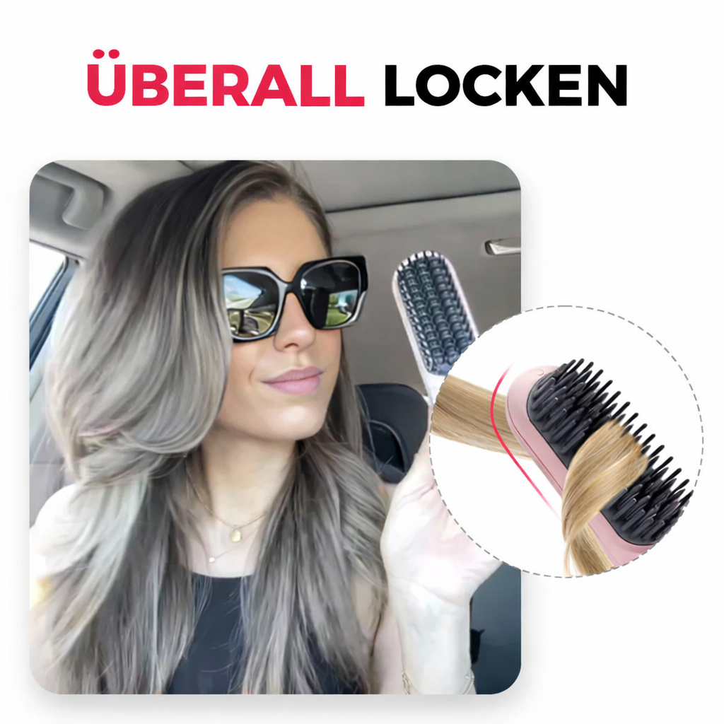 Rechargeable Cordless Hair Straightening Brush Heated Styling Tool Anti-Frizz Ionic Technology Travel-Friendly Portable Heat Brush for Smoot