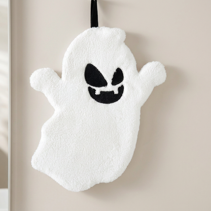 Glimmer Ghost Hand Towel - Soft Coral Fleece, Halloween Decor