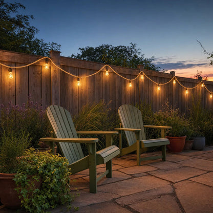 Glimmer Hemp Rope Solar Lights - Weatherproof, Adjustable Length