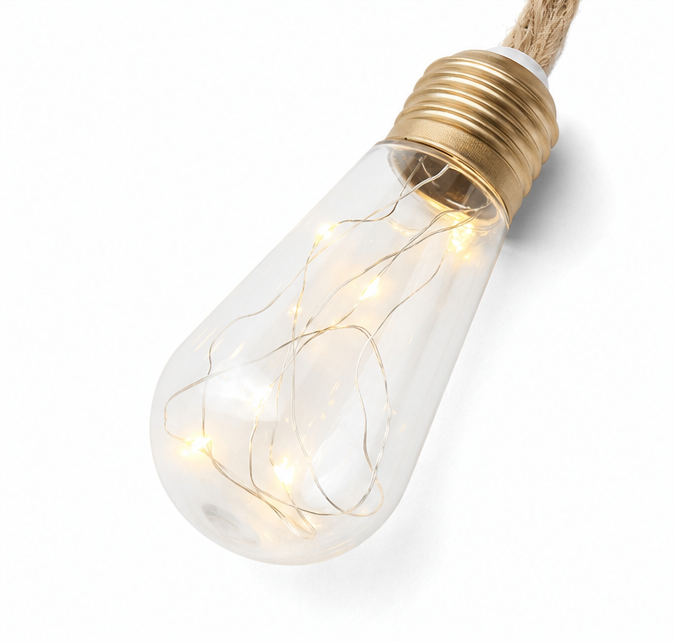 Glimmer Hemp Rope Solar Lights - Weatherproof, Adjustable Length