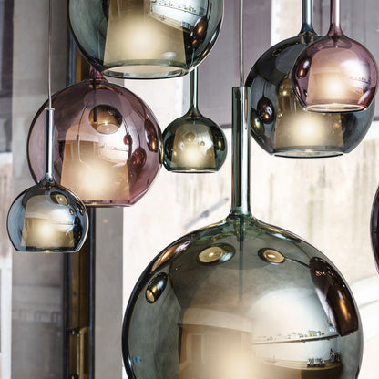 Glass Dome Hanging Ceiling Light 10 Inch for Kitchen Island Dining Room Indoor Pendant Fixture Adjustable Wire Metal Hardware