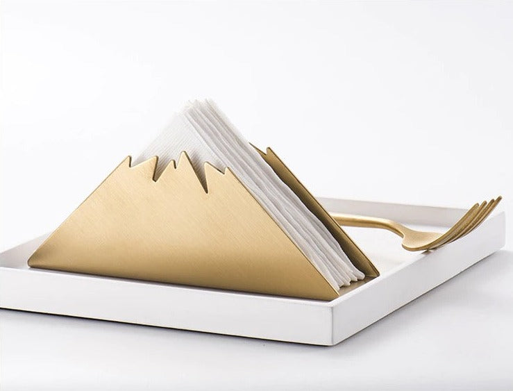 Gold Napkin Holder for Table - Stylish Stainless Steel Napkin Holder in Unique Shapes