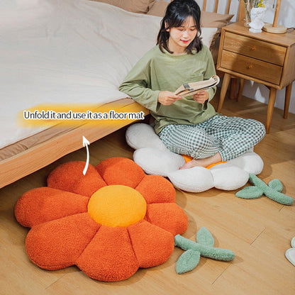 Golden Blossom | Soft Seat Cushion with Sunflower Design | Comfortable Support for Home and Office