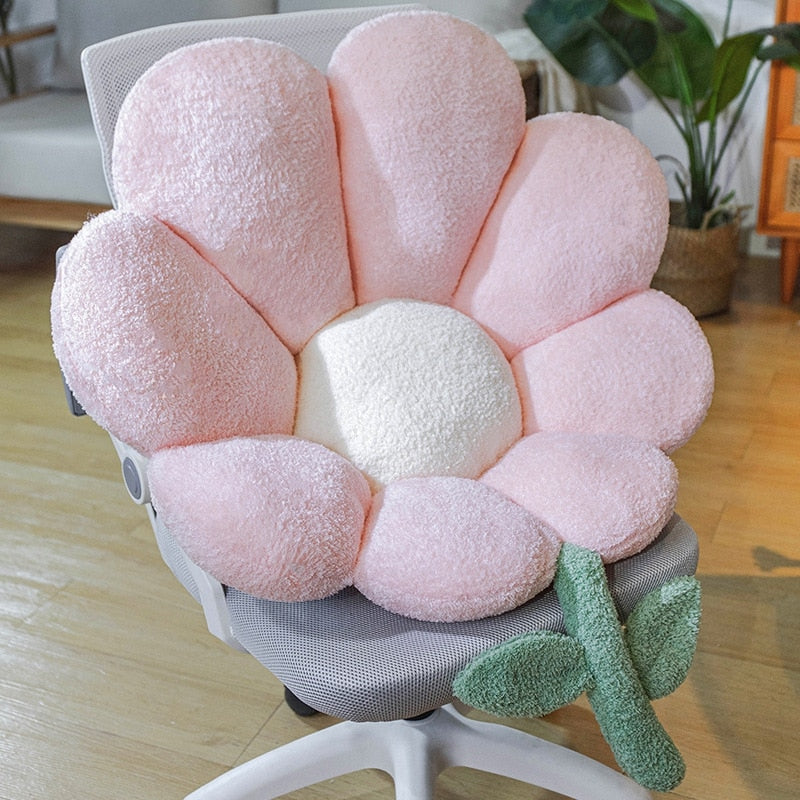 Golden Blossom | Soft Seat Cushion with Sunflower Design | Comfortable Support for Home and Office