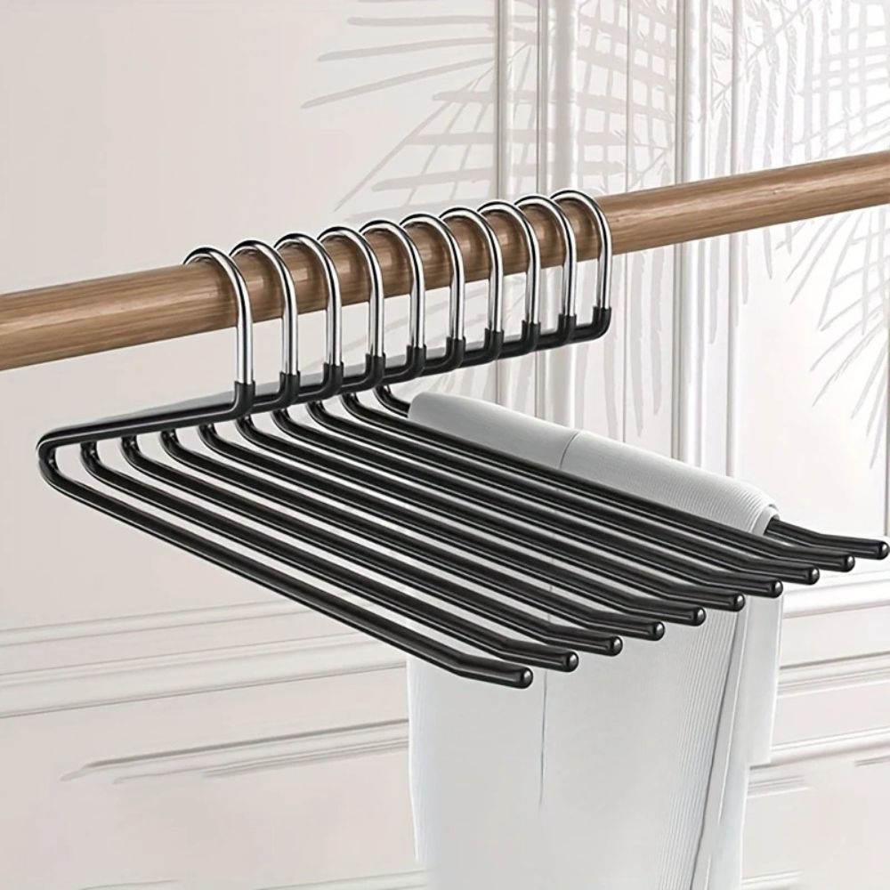 Stainless Steel Pants Hangers 10-Pack – Space-Saving Z-Shape Design for Closet Organization, Trousers & Scarves