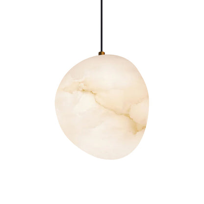 Alabaster Globe Drop Light for Kitchen Island 9 Inch Brass Ceiling Fixture for Dining Room Soft Glow Hanging Fixture Modern Farmhouse G9 Bas