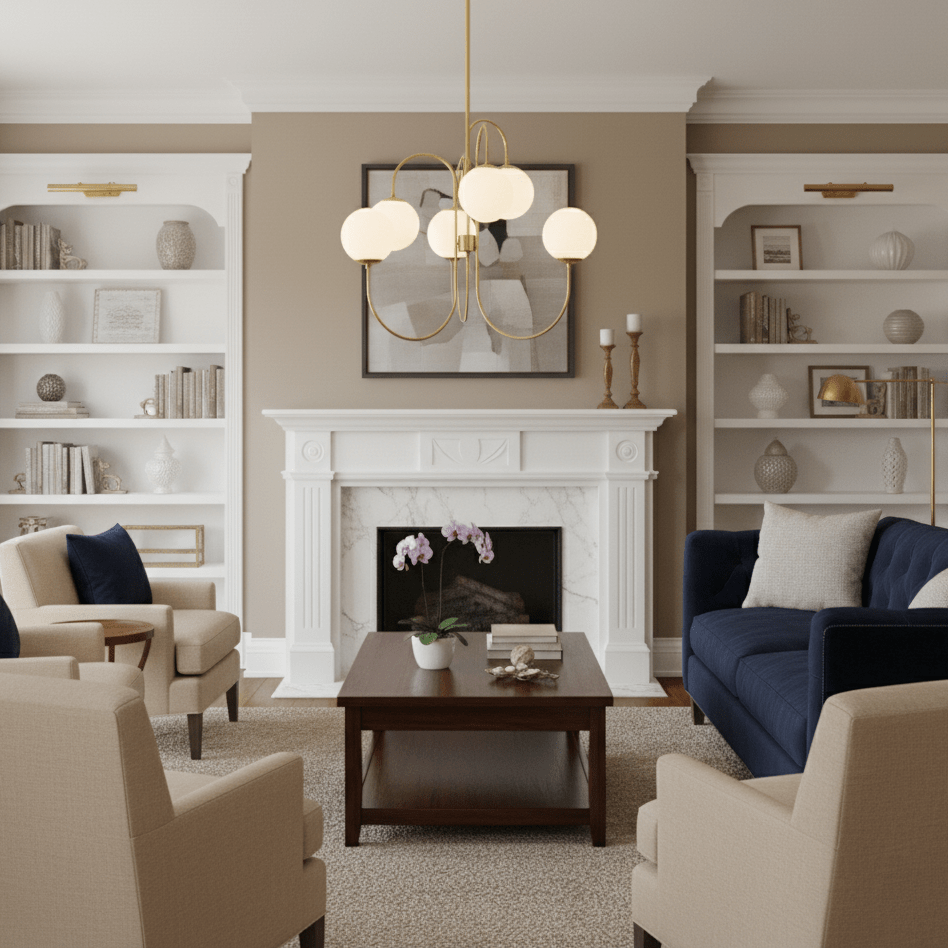 Multi-Arm Ceiling Light Fixture Metal Frame Frosted Glass Shades Gold Black White 30 Inch Diameter Living Room Dining Room Bedroom Overhead
