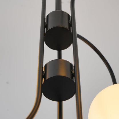 Multi-Arm Ceiling Light Fixture Metal Frame Frosted Glass Shades Gold Black White 30 Inch Diameter Living Room Dining Room Bedroom Overhead