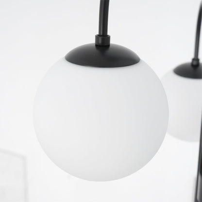 Multi-Arm Ceiling Light Fixture Metal Frame Frosted Glass Shades Gold Black White 30 Inch Diameter Living Room Dining Room Bedroom Overhead