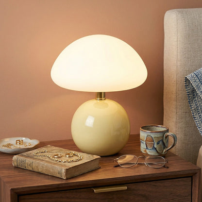 Mid Century Modern Table Lamp, Small Table Lamp with Warm Ambient Light, USB Bedside Lamp for Nightstand and Desk