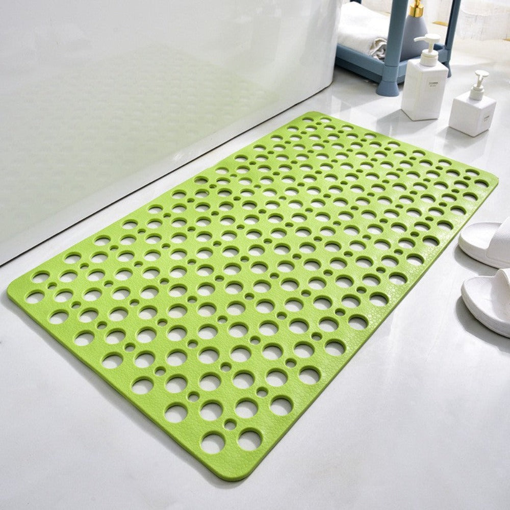 Anti-Slip Bathroom Mat with Drain Holes and Suction Cups for Shower Floor, Tub, Wet Surfaces | Quick Dry, Mildew Resistant TPE Safety