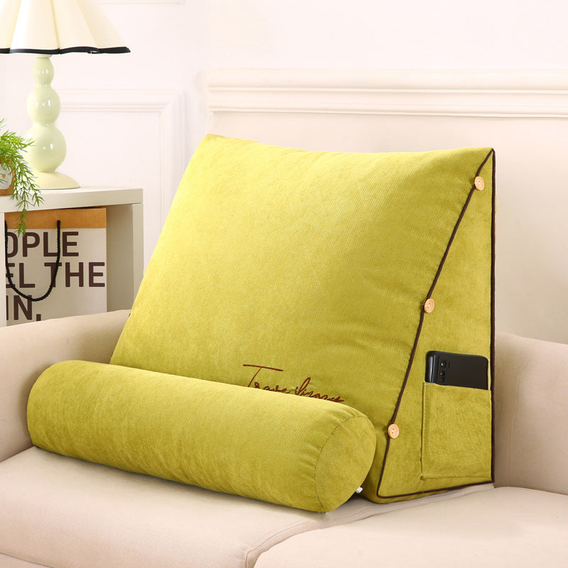 Wedge Pillow for Bed with Adjustable Neck Support – 18×18×8 in Backrest Cushion Spandex Reading Pillow Ergonomic TV Rest for Sofa Couch Bedr