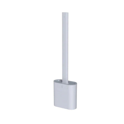 Silicone Toilet Brush with Holder – Quick-Dry Antibacterial Bowl Cleaner for Bathroom – Flexible Bristles Reach Under Rim – Rust-Free