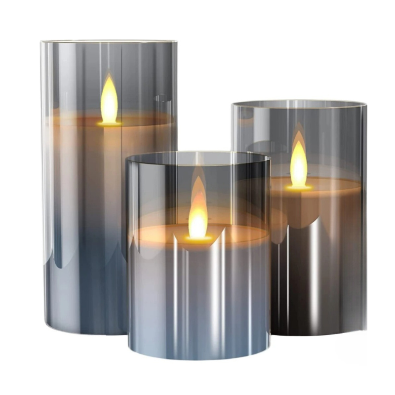 Battery-Operated LED Pillar Candles with Flickering Flame & Timer – Flameless Candle Lights for Home Decor, Weddings, Holidays