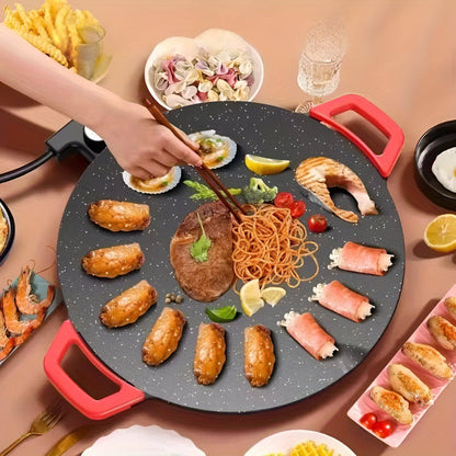 Indoor Cooking | Cast Iron Grill Pan with Electric Power | Smokeless Griddle for Effortless Meal Preparation