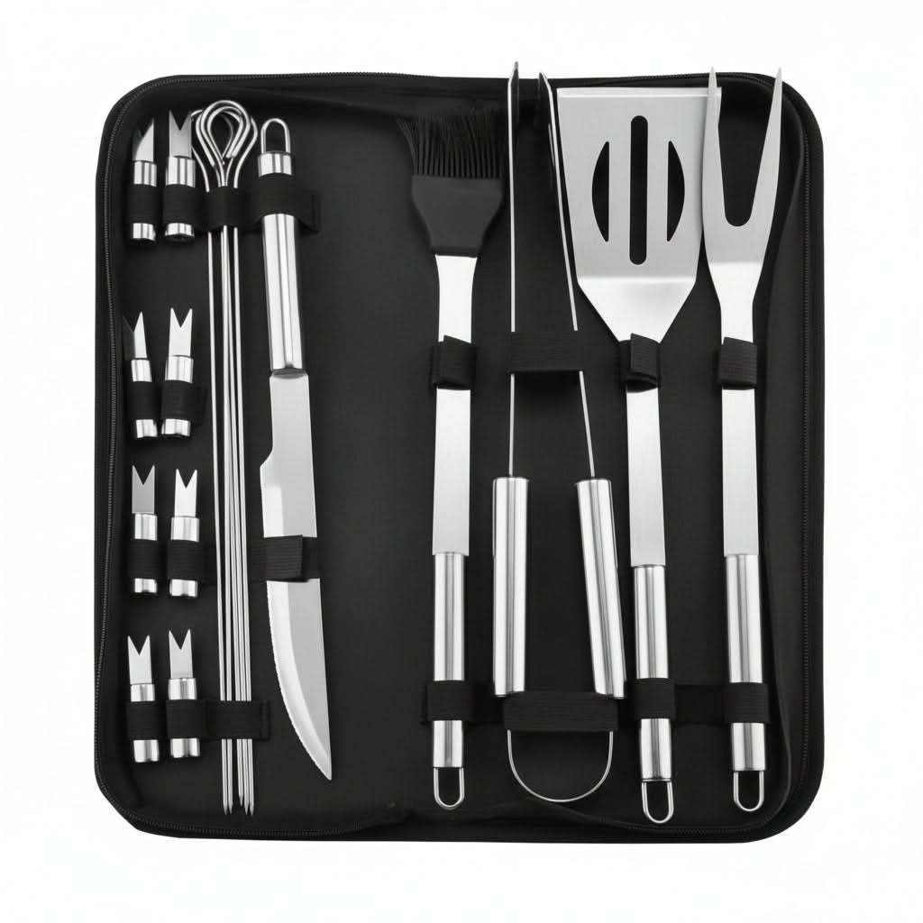 EMBERSET – Stainless Steel BBQ Tool Set for Outdoor Cooking