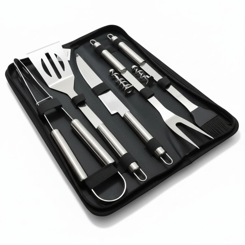EMBERSET – Stainless Steel BBQ Tool Set for Outdoor Cooking