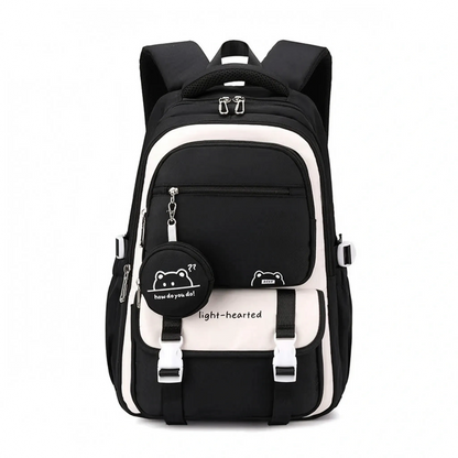 Multi-Compartment School Backpack with Padded Straps & Luggage Sleeve for High School College Daily Use