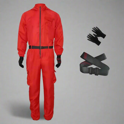 Guard Mask Costume Set | Adult Jumpsuit with Accessories for Bold Dress-Up