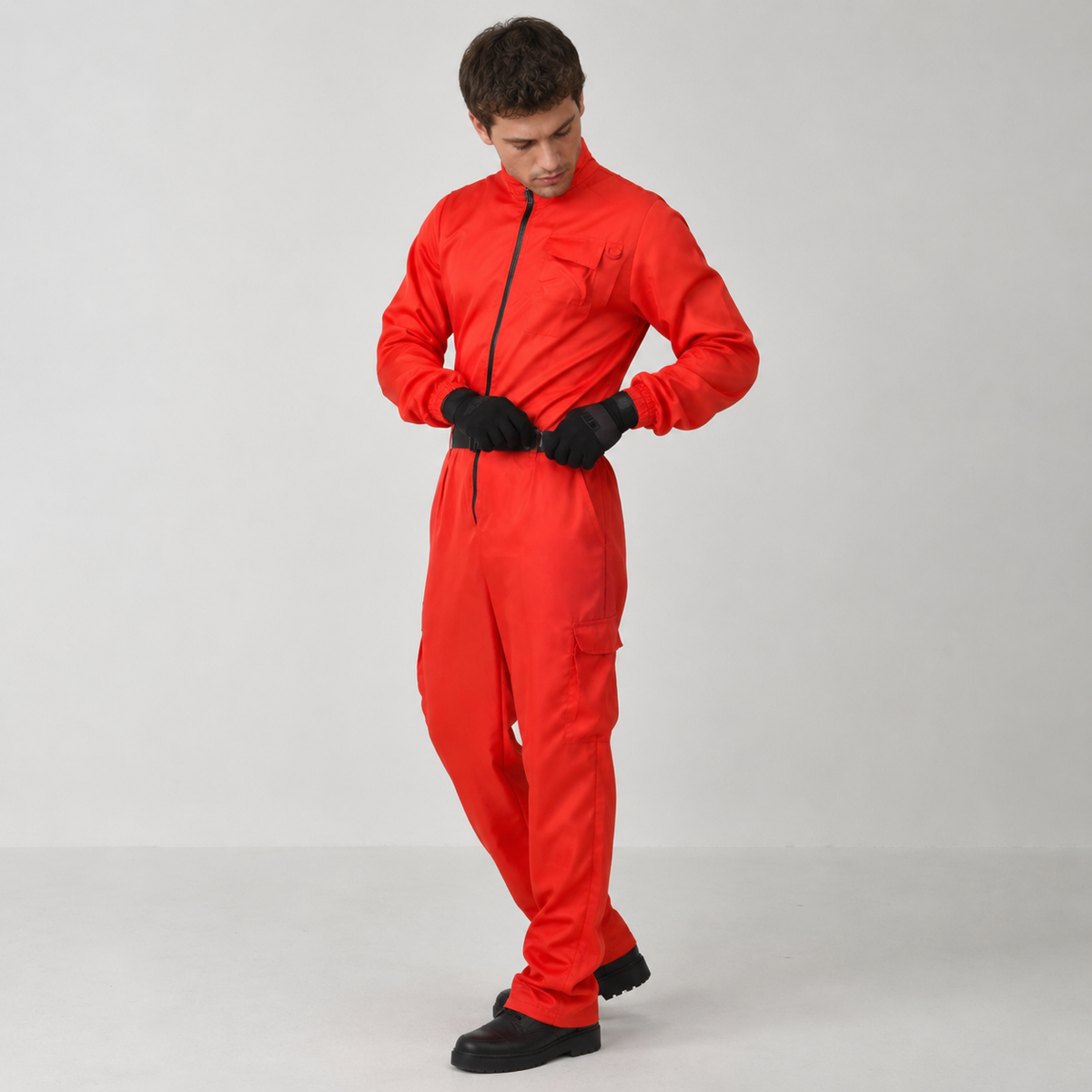 Guard Mask Costume Set | Adult Jumpsuit with Accessories for Bold Dress-Up